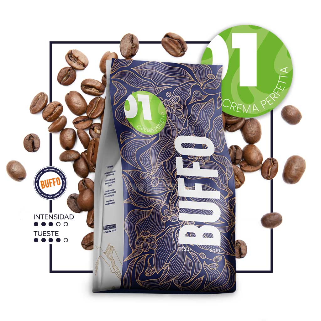 01 - Buffo Crema perfetta 1kg Grano - Cafeteros Chile
