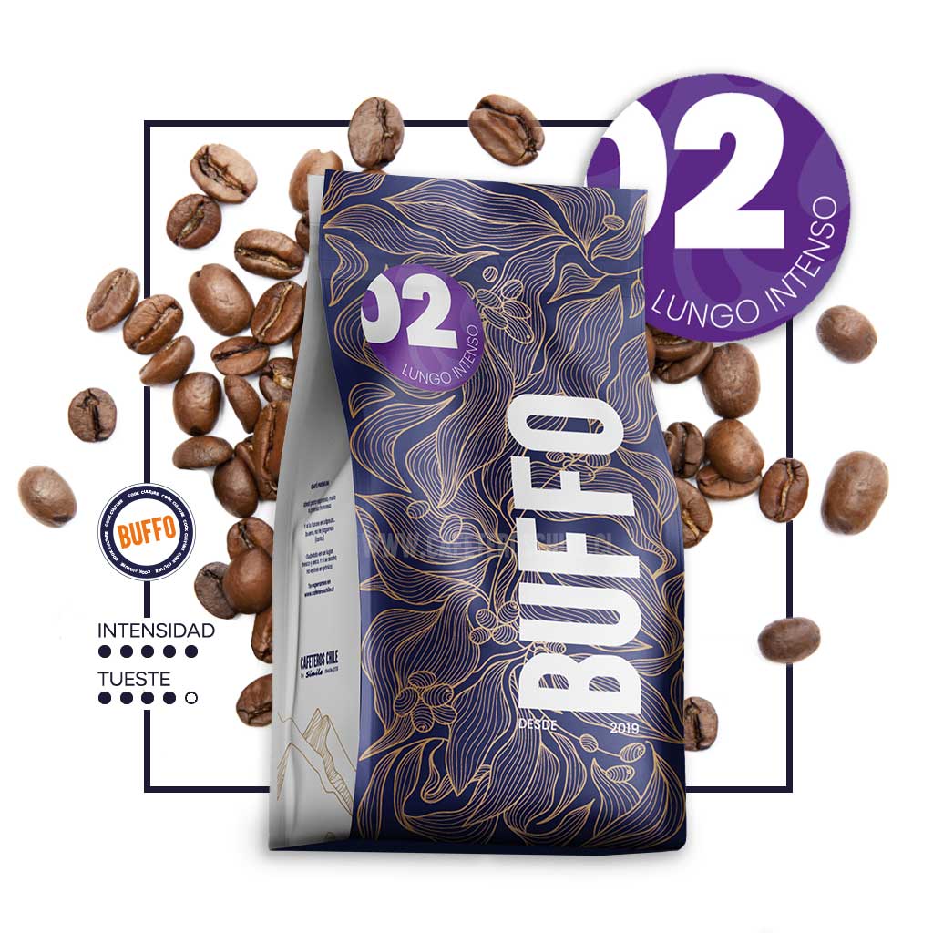 02 - Buffo Lungo Intenso 1kg Grano - Cafeteros Chile