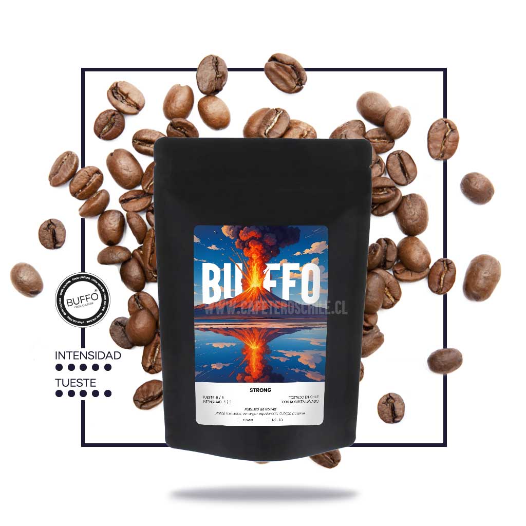 Buffo 100% Robusta Strong 250gr Grano - Cafeteros Chile