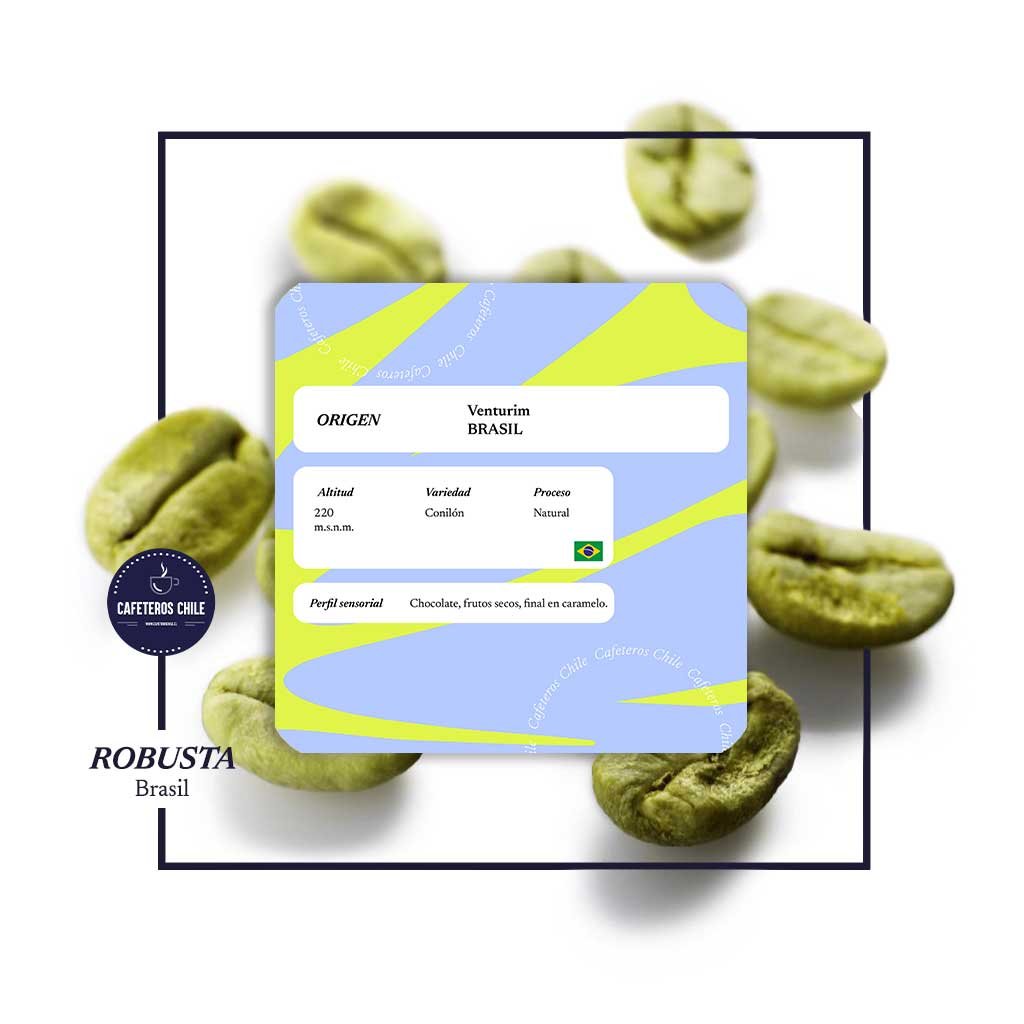 Café Verde 1kg Robusta Brasil Venturim 15Up - Cafeteros Chile