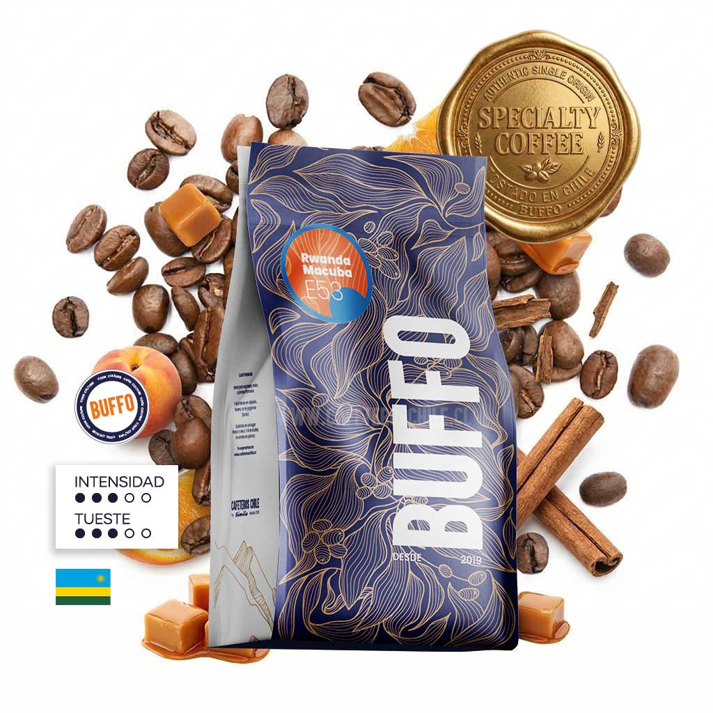 B59 - Buffo Rwanda Macuba 1kg Grano - Cafeteros Chile