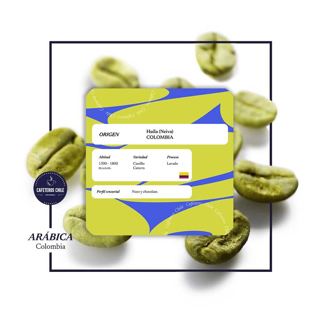 Café verde 1kg Castillo Caturra Colombia Huila - Cafeteros Chile