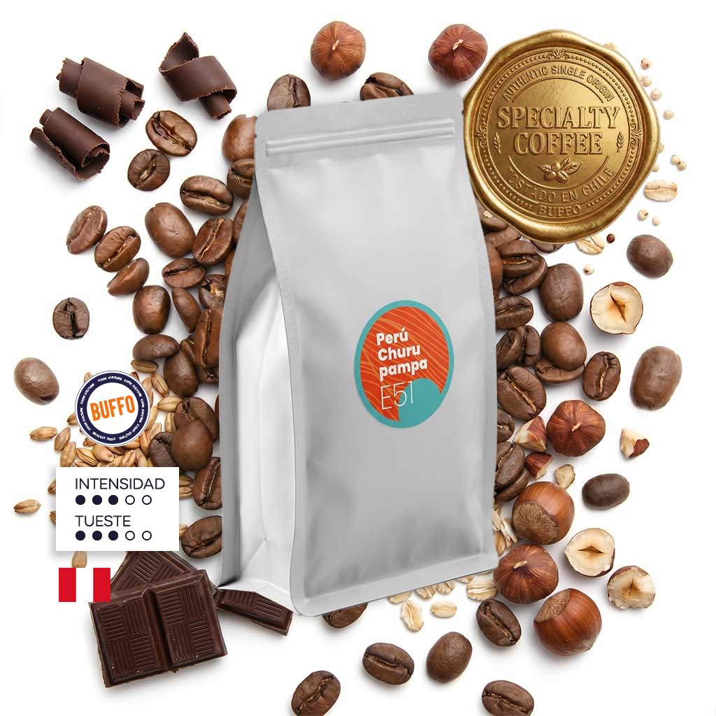 E51 - Buffo Perú Churupampa 250gr Grano - Cafeteros Chile