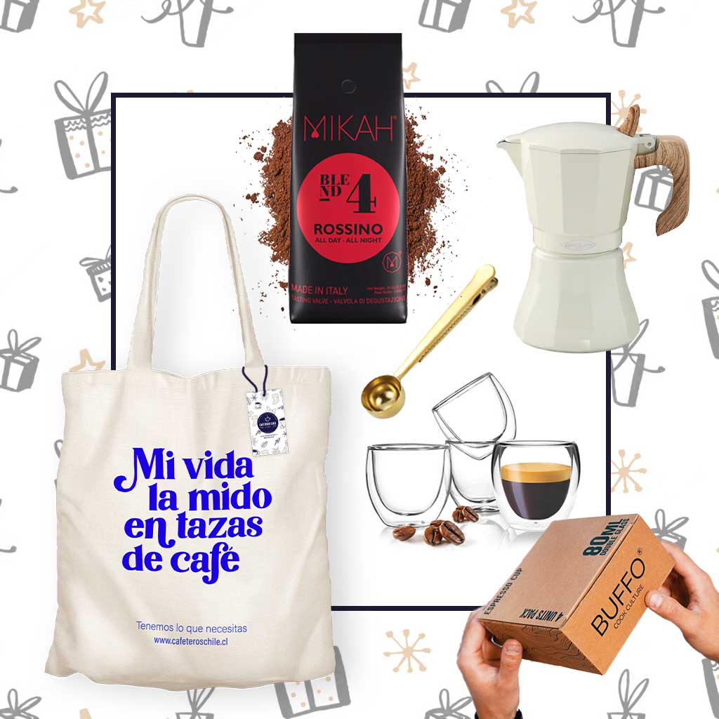 Pack regalo Tazas espresso con Moka y Mikah n4 - Cafeteros Chile